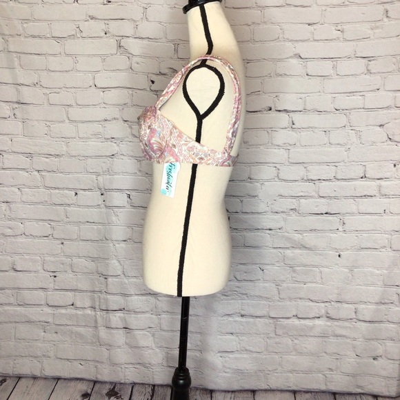 Freshwater Paisley Draped Straps Underwire Swimsuit Bikini Top Large NWT - Picture 4 of 15